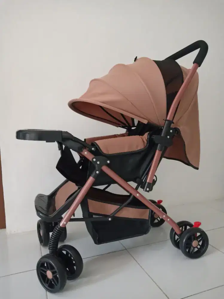 Stroller Bayi BEIGE Lipat Travel 2 Arah
