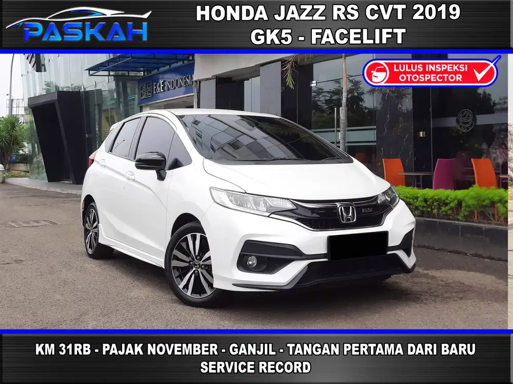 Km=31k Bunga= 5.5% PAJAK=NOVEMBER GanjiL HONDA Jazz RS 2019 PASKAH