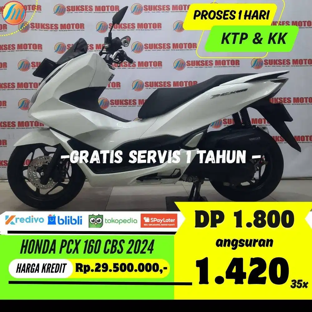 KREDIT MURAH HONDA PCX 160 CBS 2024 ANGSURAN TERJANGKAU BERGARANSI