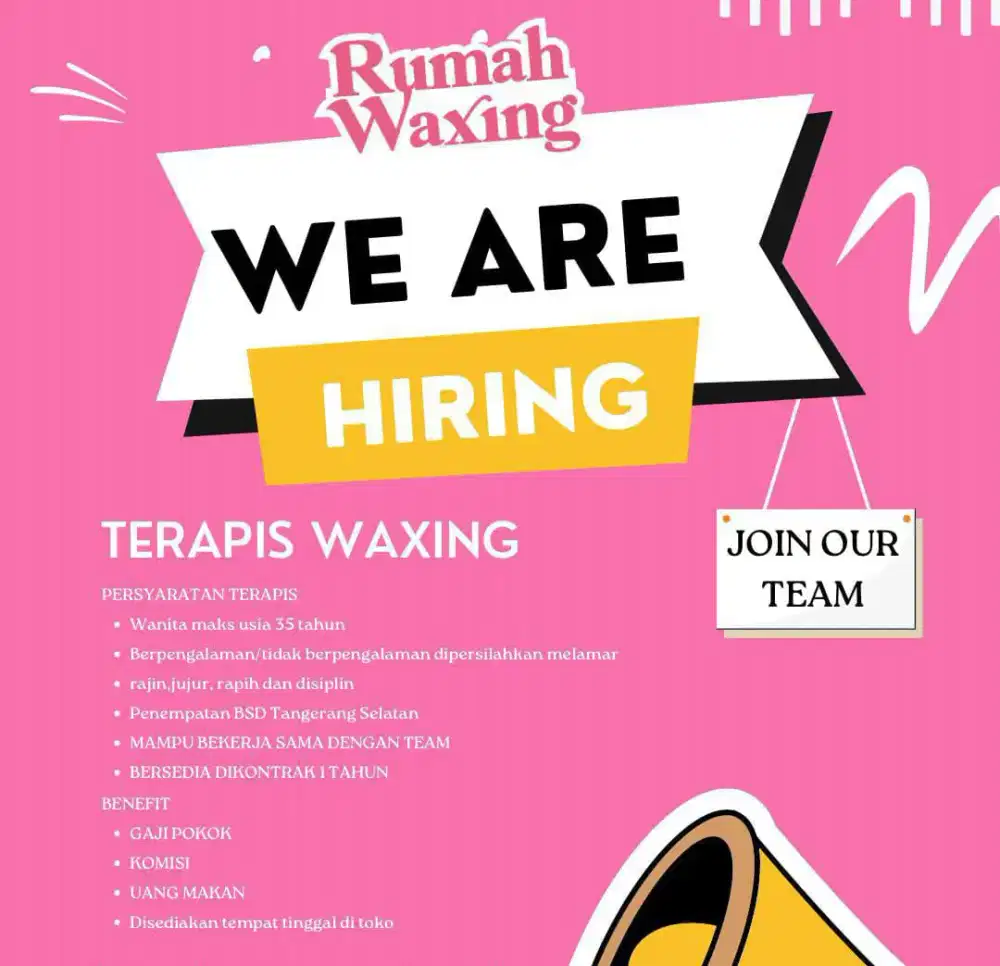 DIBUTUHKAN THERAPIST WAXING