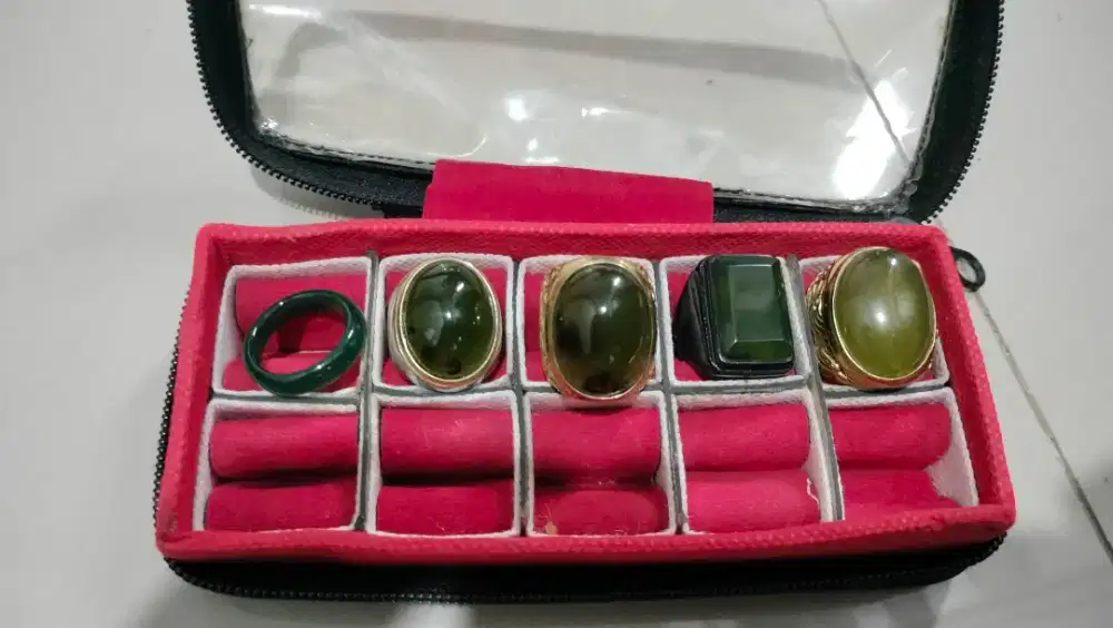 Batu serpentin 4pcs di jual satuan/borongan Ring 9 titanium super