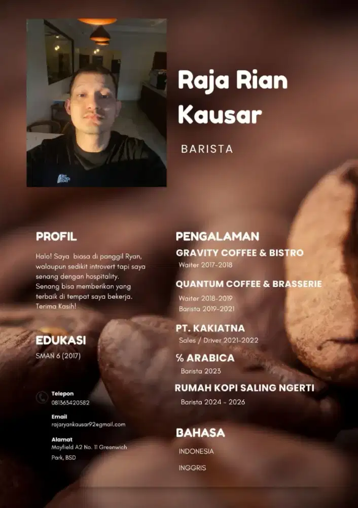 Cari kerja FnB / Driver.