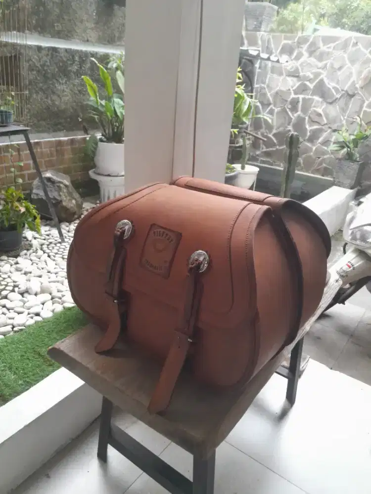 Tas kulit side bag Harley Davidson