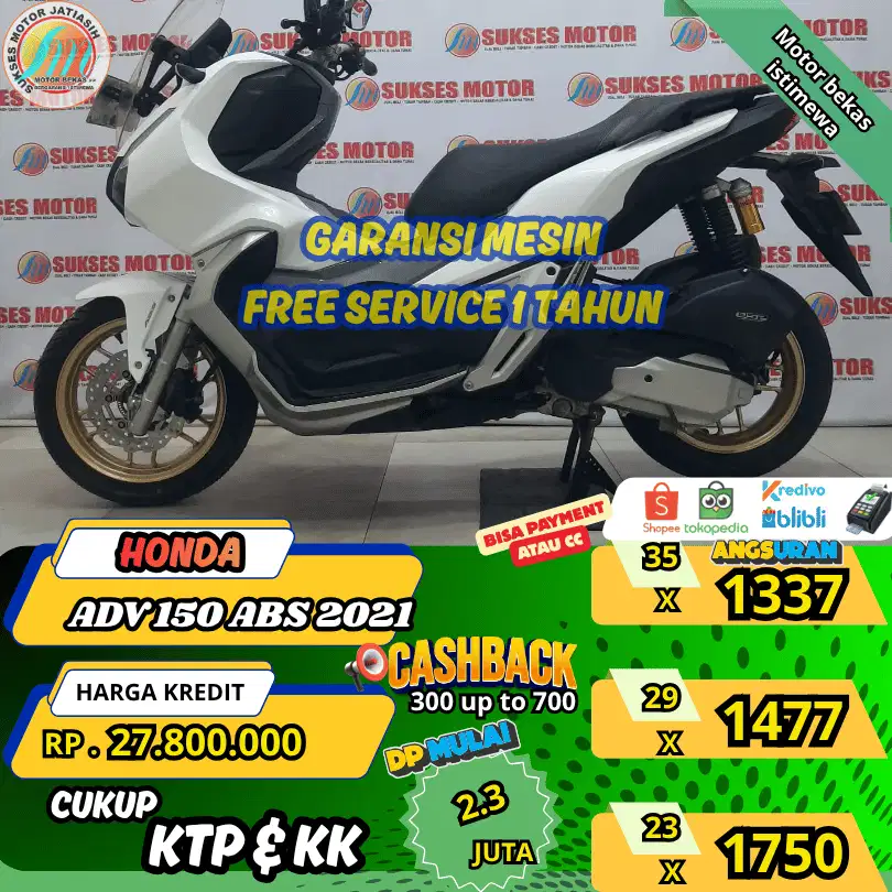 HONDA ADV 150 ABS 2021 ANGSURAN TERMURAH SYRT KTP&KK (SUKSESMOTOR)