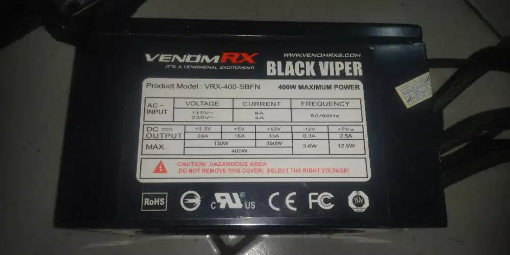 PSU Venom Black Viper 400W Pure