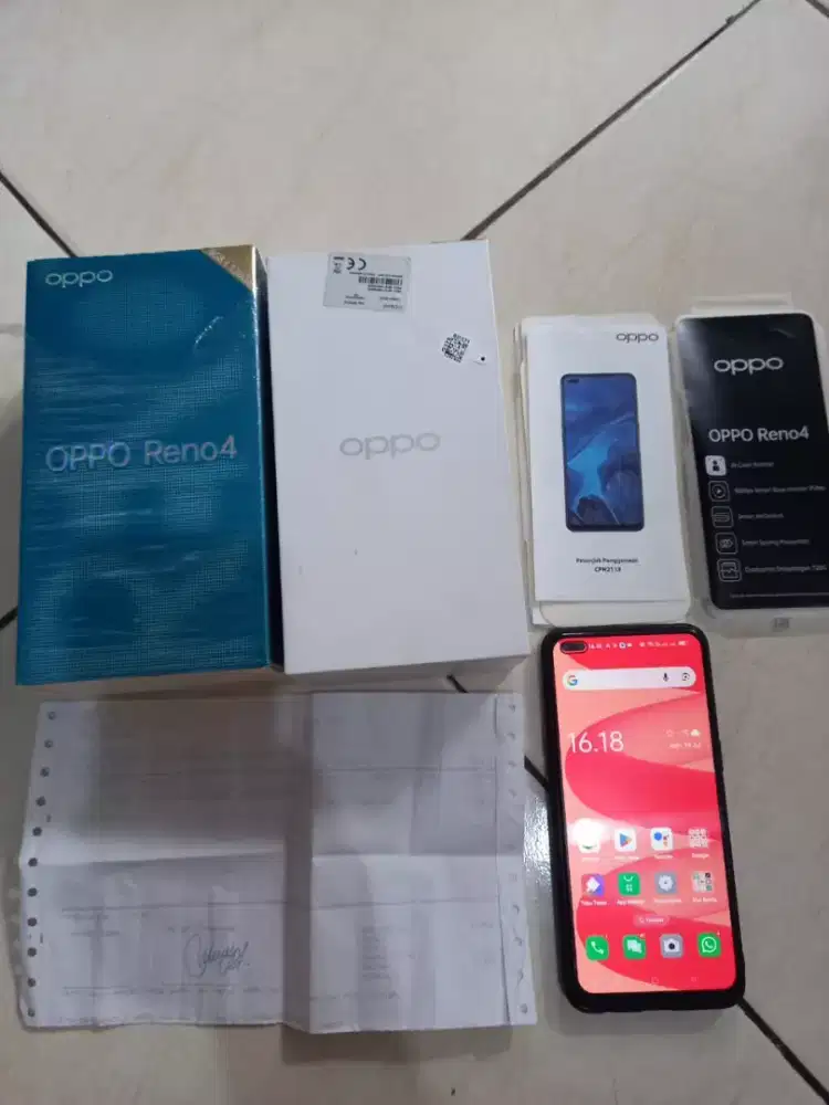Oppo Reno 4 fullset Full ori 8/128