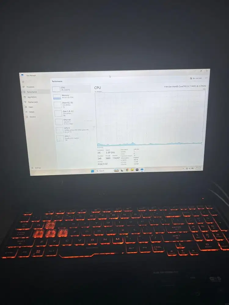 ASUS TUF Gaming F15 FX506HC | i5-11400H | RTX 3050 4GB | RAM 24GB