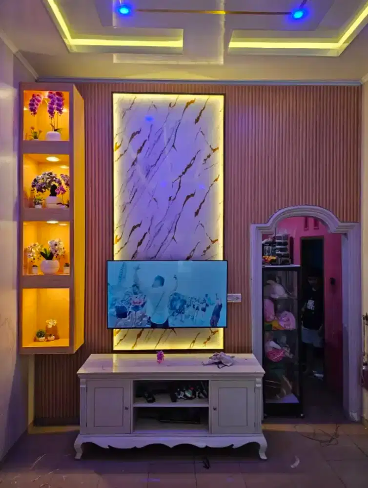Promo Pemasangan Wpc Panel Kombinasi UV Board Marble