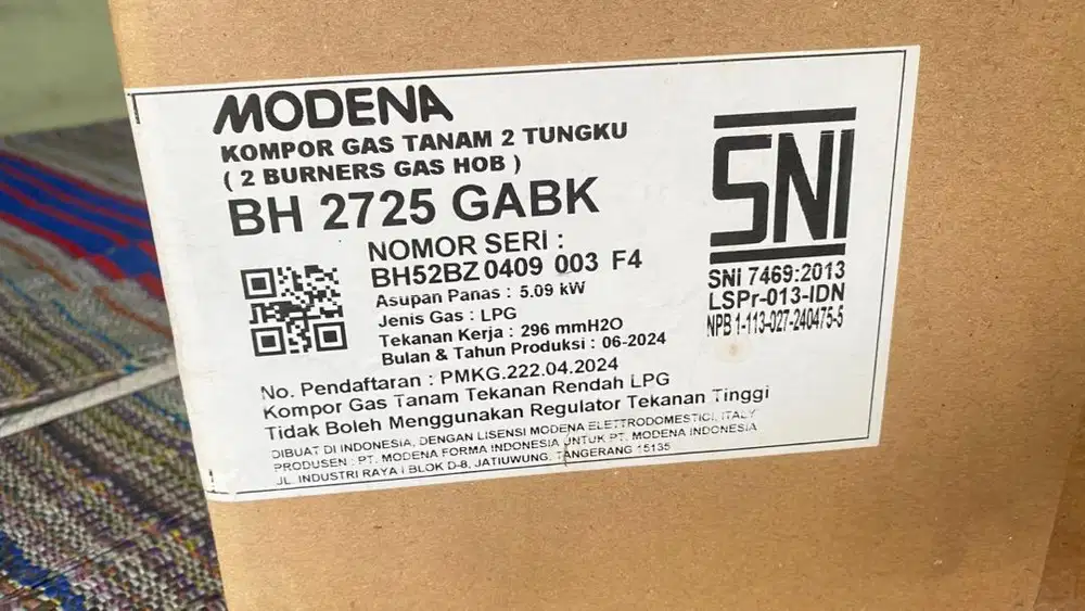 KOMPOR TAMEN BARU SEGEL