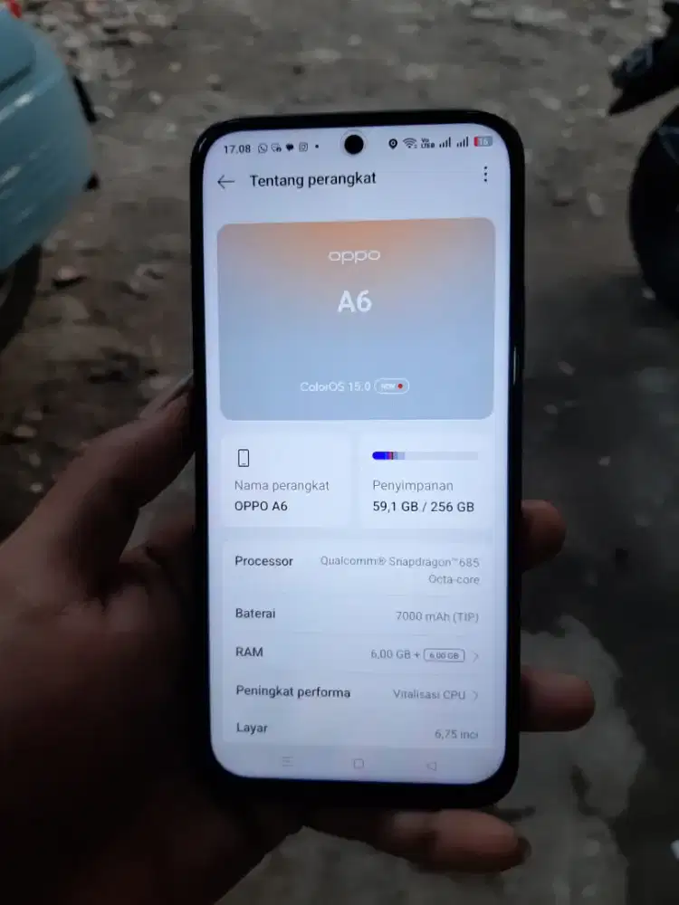 Oppo a6 6/256 hp masih mulus blm lama beli garansi panjang