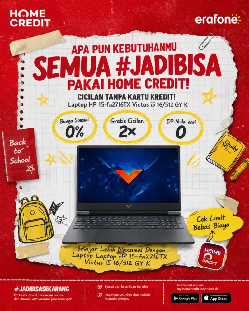 PROMO KREDIT LAPTOP HP 15-fa2716TX VICTUS i5 16/512 GY K TERMURAH