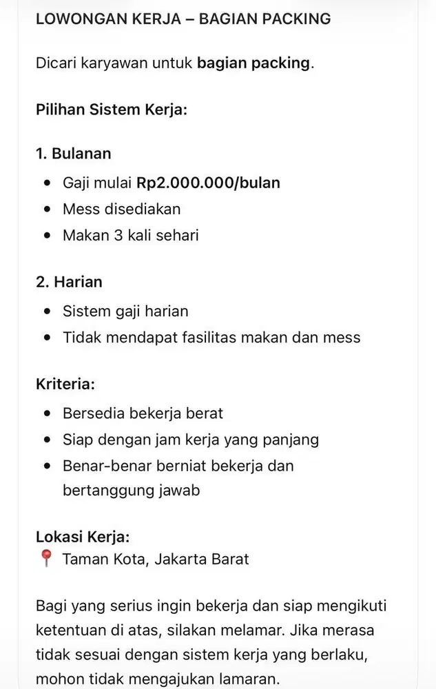 Bagian Packing - Percetakan