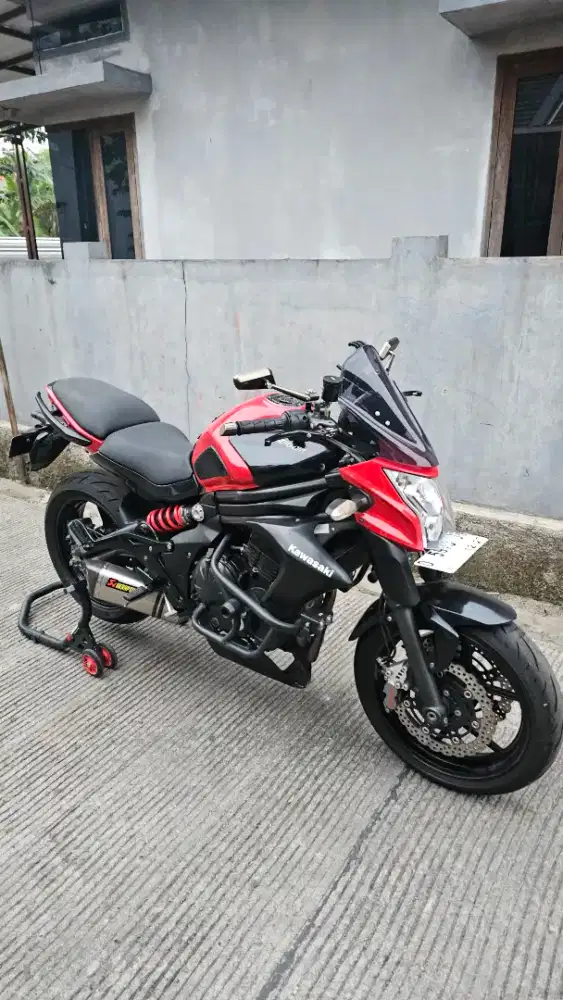 Kawasaki ER-6n 2012 Merah Low KM 20rb Full Spec Brembo Akrapovic Ori