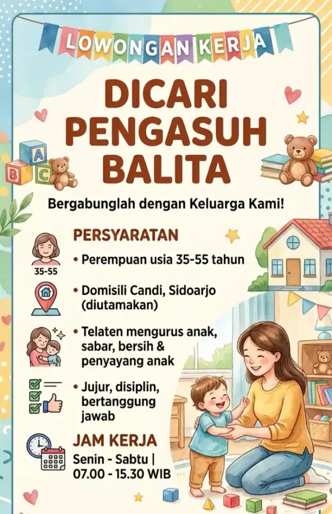Dicari Pengasuh anak / Momong anak