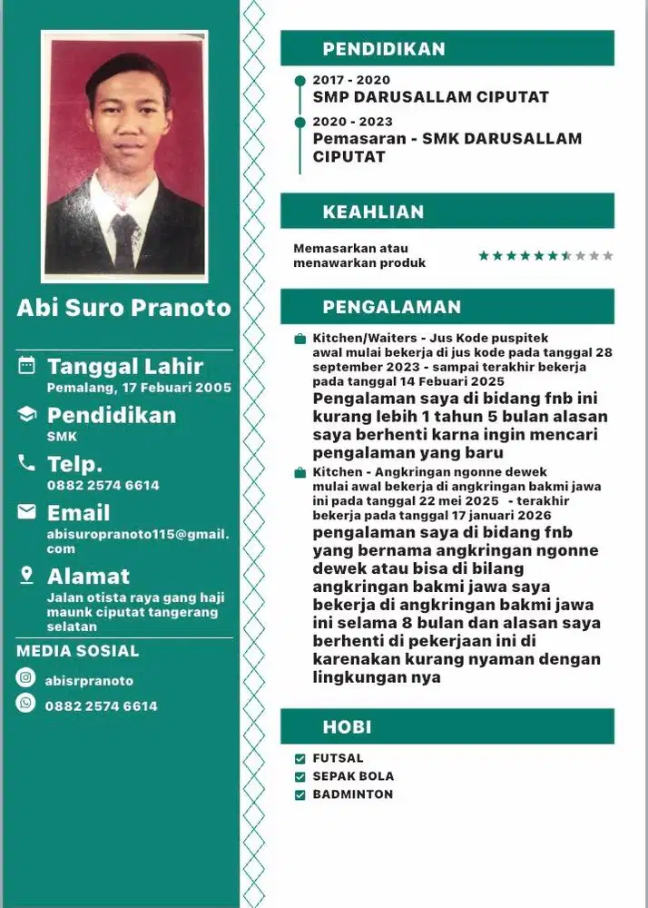 BUTUH PEKERJAAN
