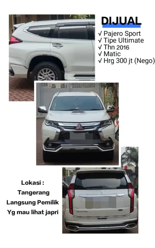 Jual Mobil Pajero Sport Ultimate 2016