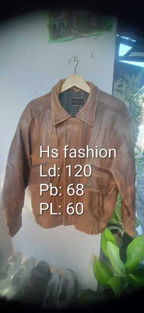 Jaket kulit asli vintage