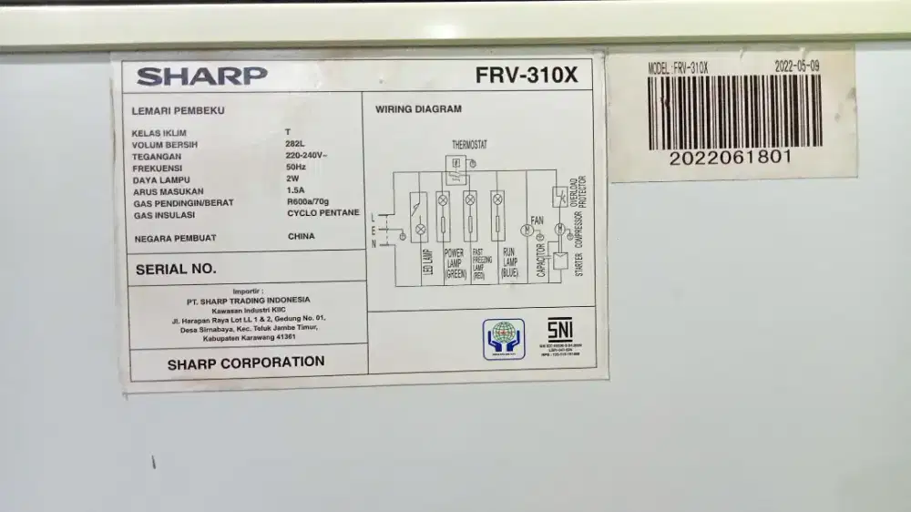 Freezer Sharp 310V