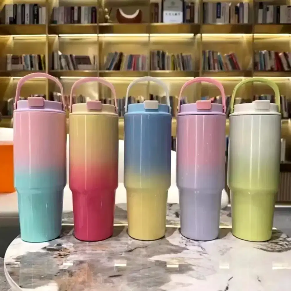 Tumbler Gradasi With Handle 900ml / Termos Tumbler dengan 2 Cara Minum