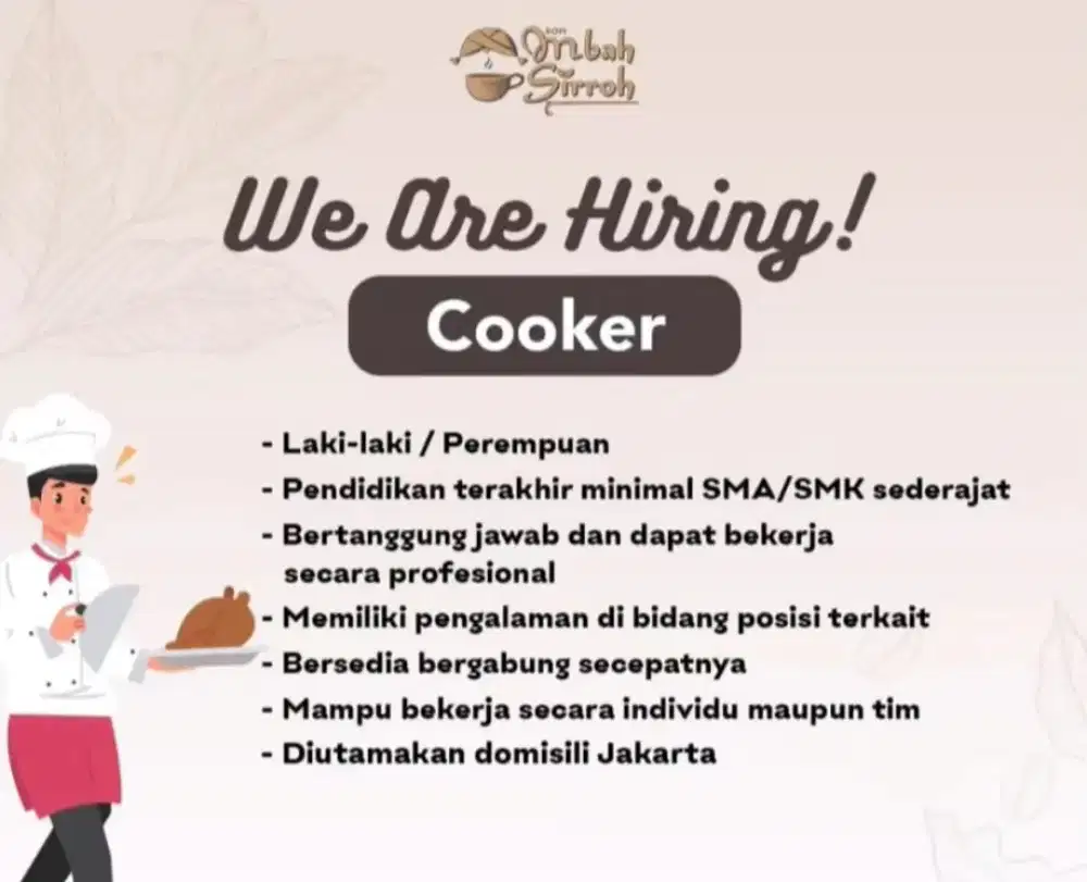 Lowongan Kerja Cooker