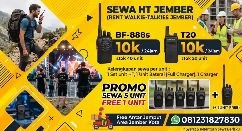 Sewa HT Murah Jember, untuk kegiatan Event Musik, Karnaval dll