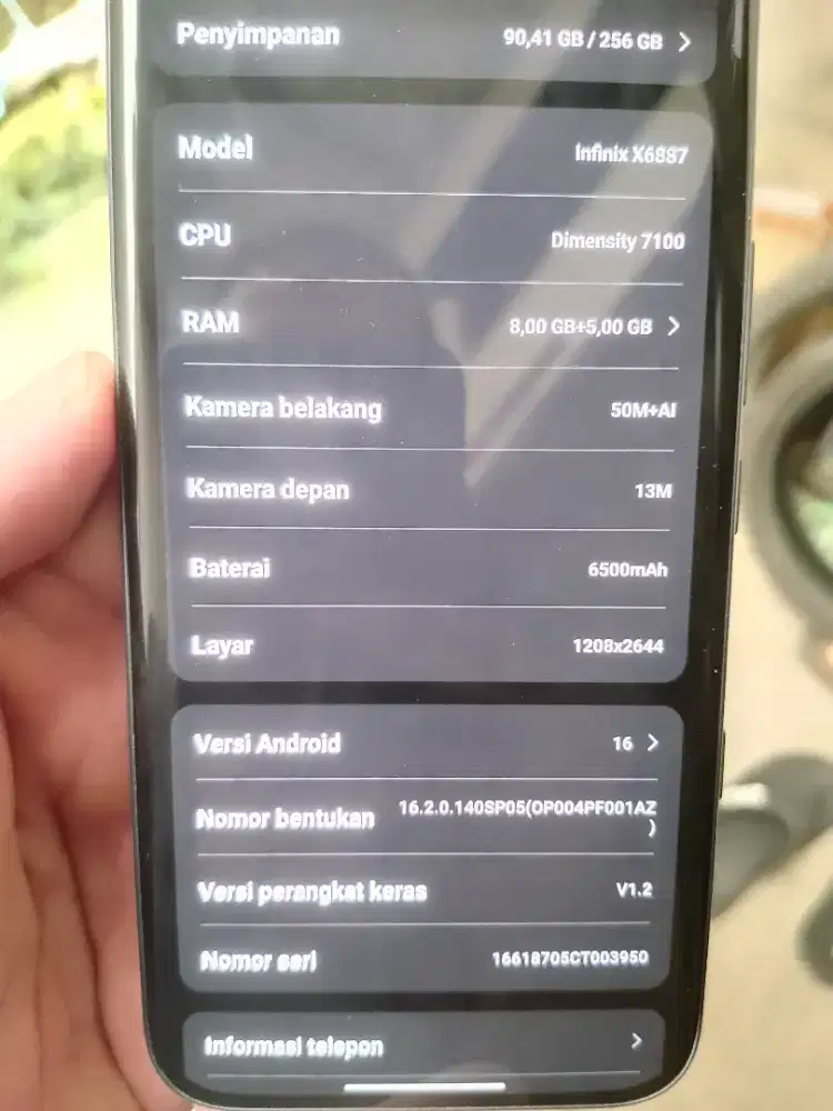 Infinix note edge mulus ram 8/256