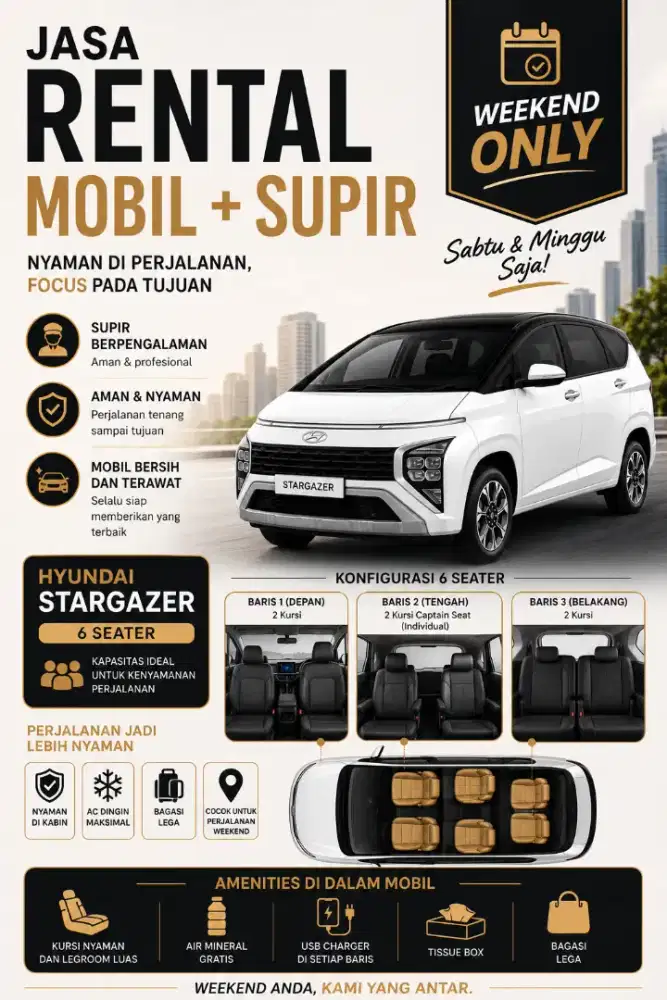 Rental Mobil + Supir | Hyundai Stargazer
