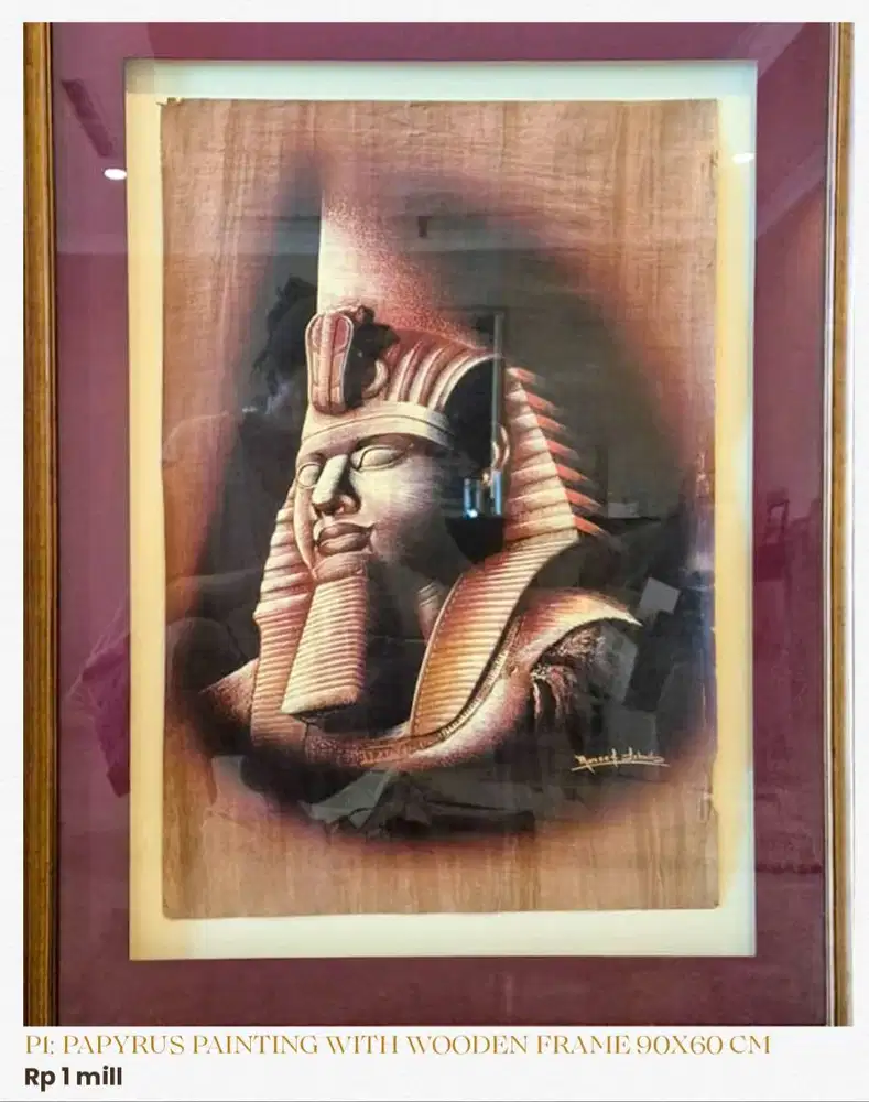 Framed painting of an Egyptian Pharoah