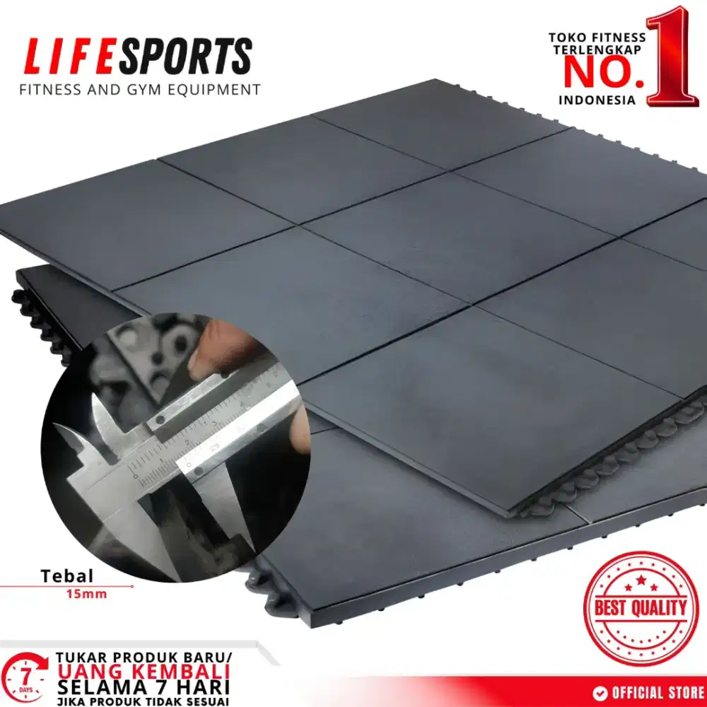 RUBBER GYM MAT FLOORING 90X90CM 100PCS GYM FITNESS