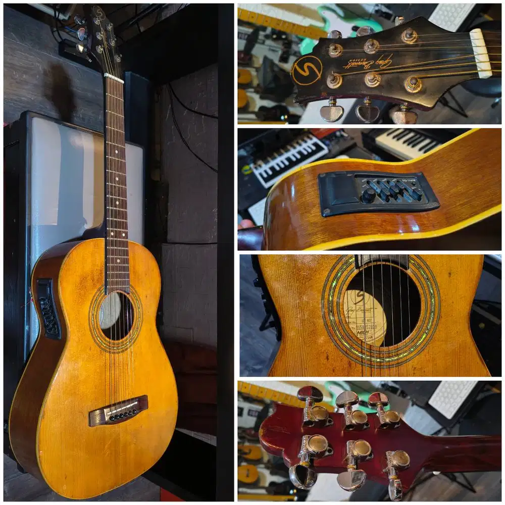 Gitar Akustik Elektrik Samick ST62 Travel Size 3/4 Tanam Baja Ceper