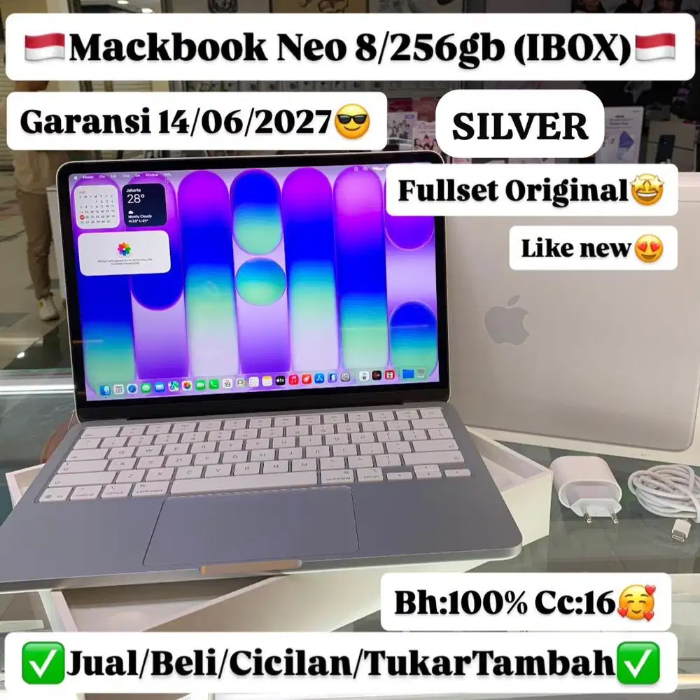 Macbook Neo 8/256 Gb Silver Ibox Garansi panjang