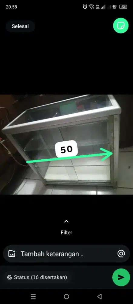 Di jual etalase bekas warung dengan tutup