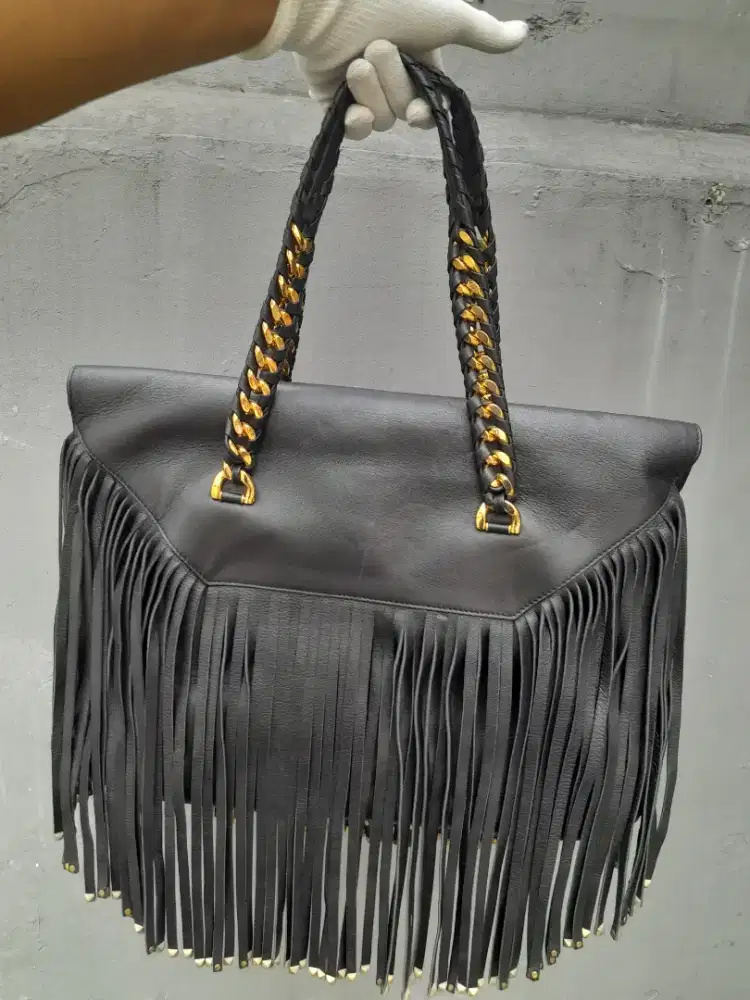 Shoulder bag Roberrto Cavalli Regina Studded Fringe Leather Original