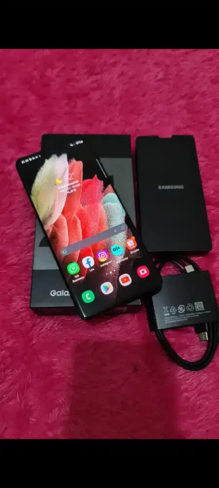 samsung s21 ultra, ram 12/256Gb, fullset ori sein mulus nominus