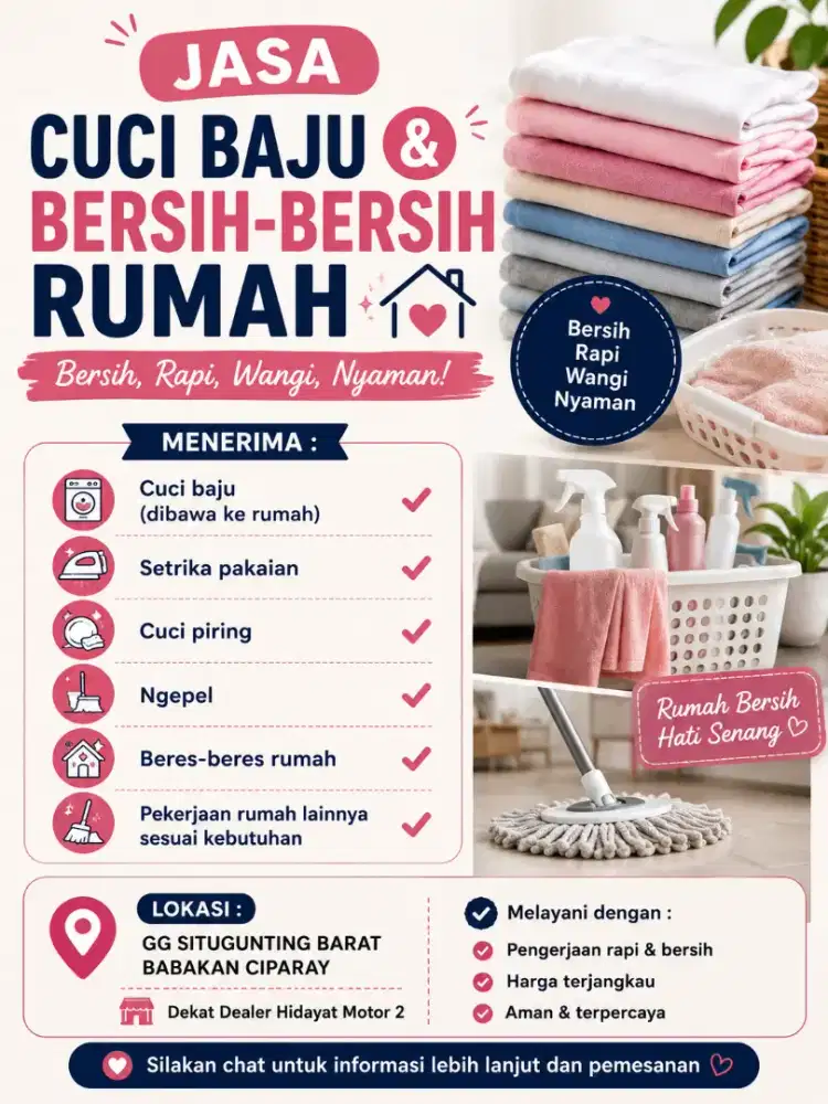 Terima jasa apapun kerjaan ibu rumah tangga