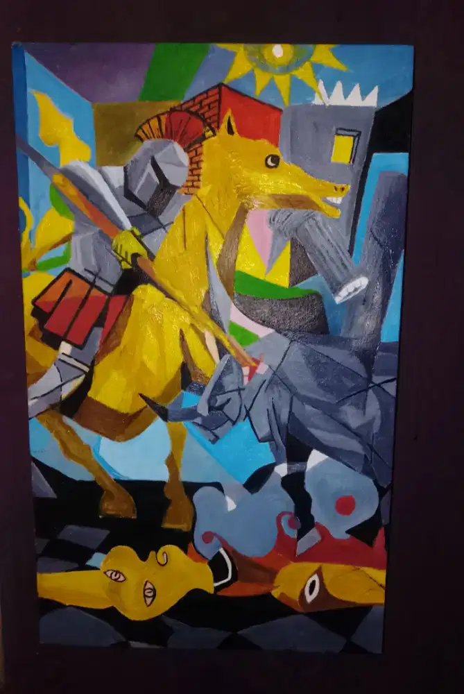 Lukisan abstrak kubisme ala picasso