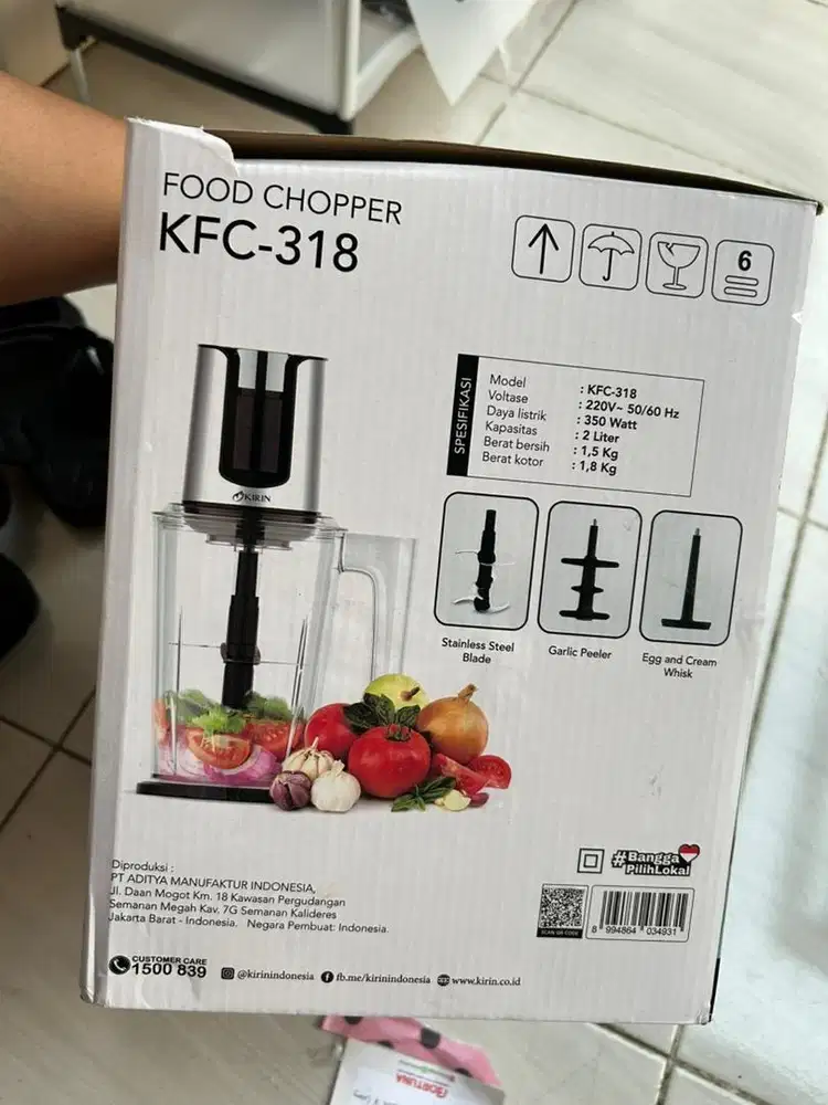 CHOPPER KIRIN KFC-318 BARU 2L 3 MATA PISAU