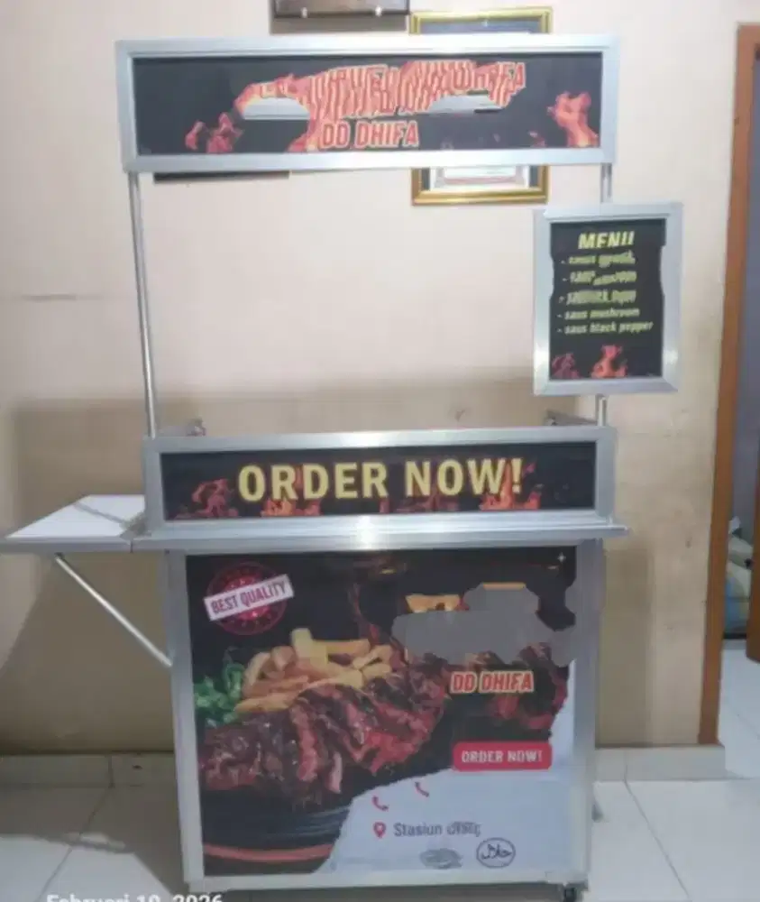 Gerobak jualan/Booth portable lipat, ukuran medium 100x50