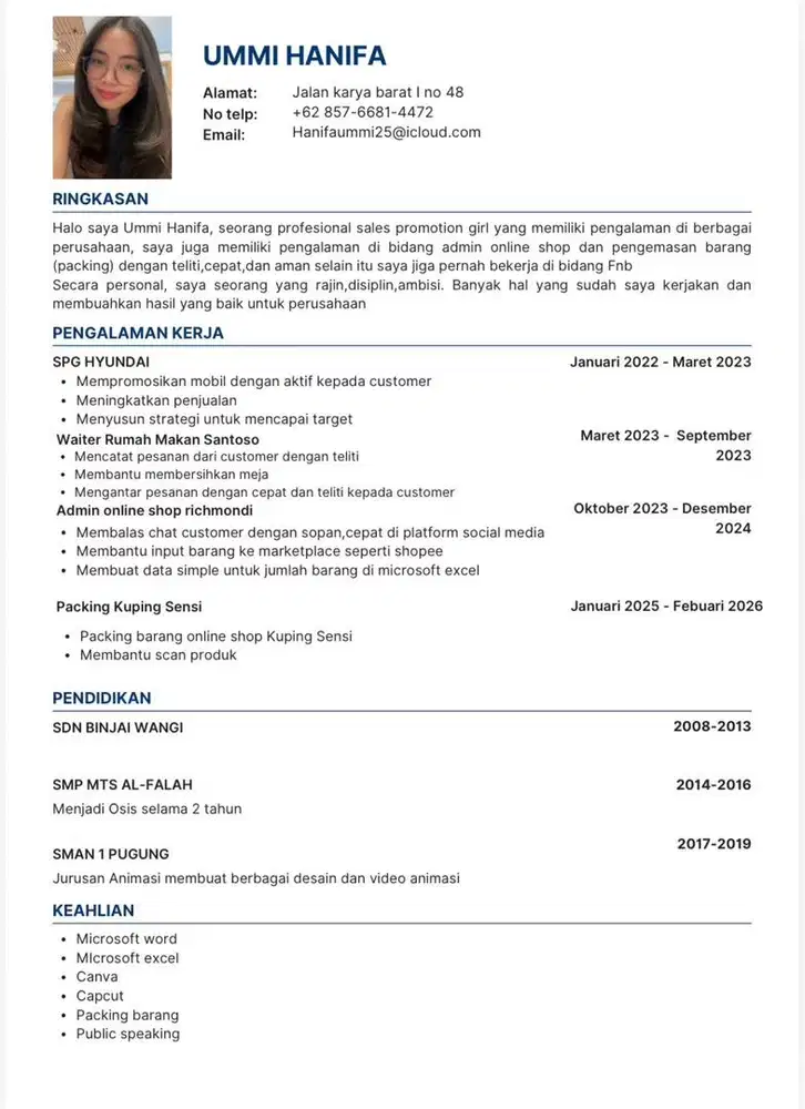 Cari kerja bagian staff packing/admin online shop