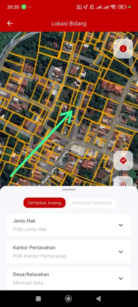 Jual tanah akses mobil samping masjid. Sekolah SMK putra bangsa 1