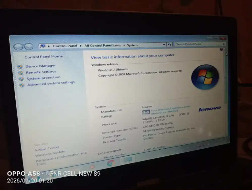 Lenovo Thinkpad edge Ram 2