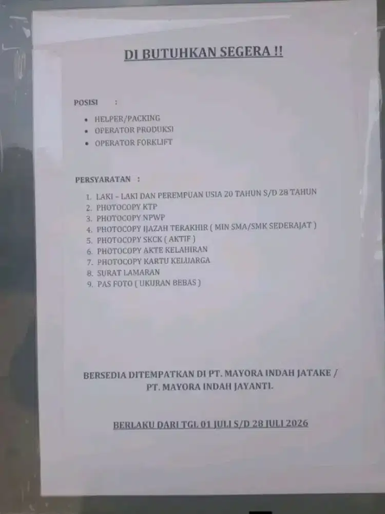 YANG MAU AJA LOKER MAYORA VIA ADM, YANG MAU BISA HUBUNGI HUBUNGI