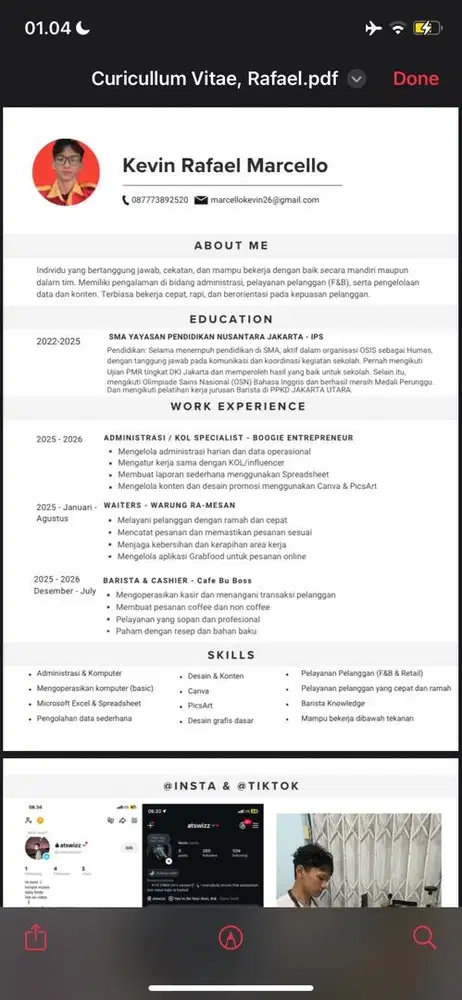 Administrasi Agency/Kantor, Barista, Server