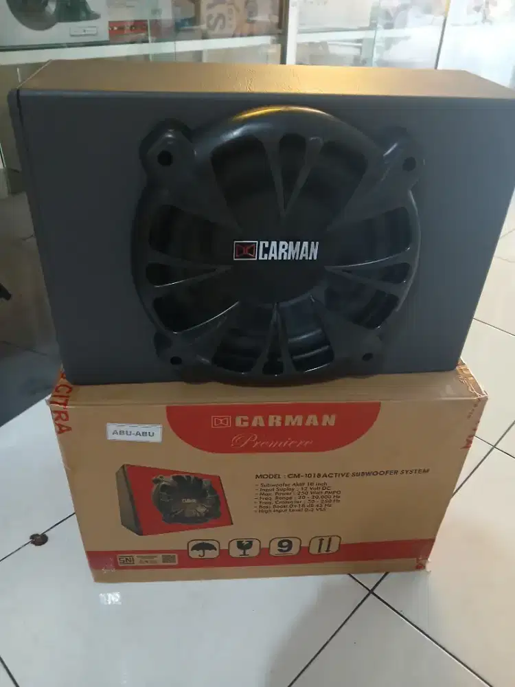 Subwoofer aktif 10 inci carman,harga siap pasang