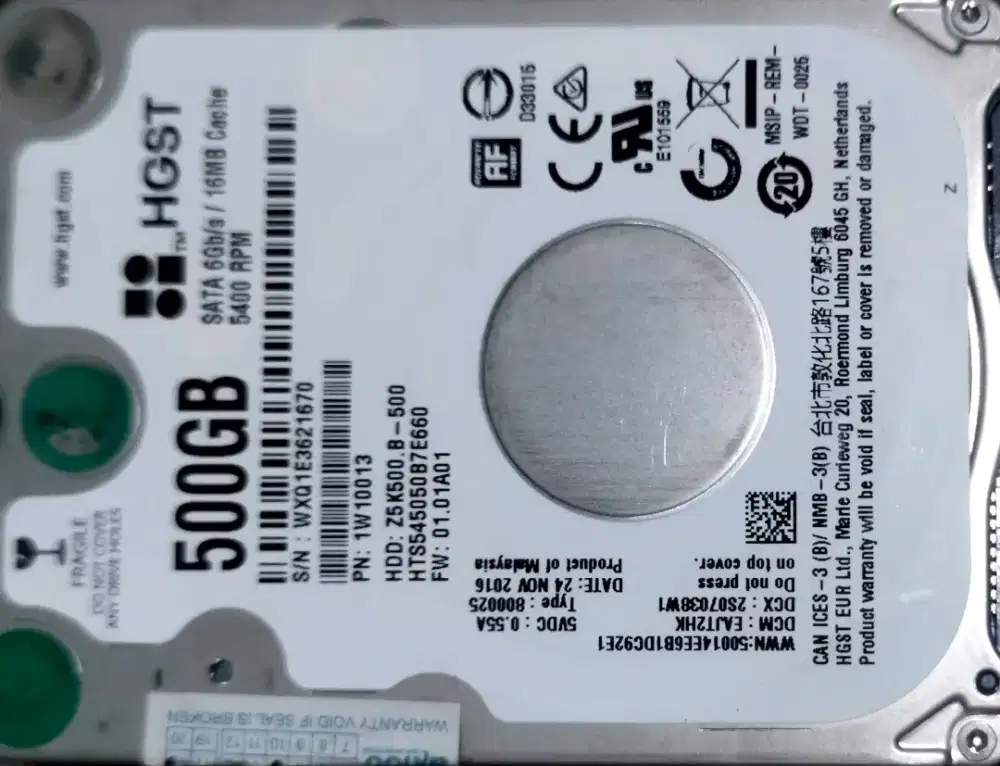 hdd laptop 500gb slim