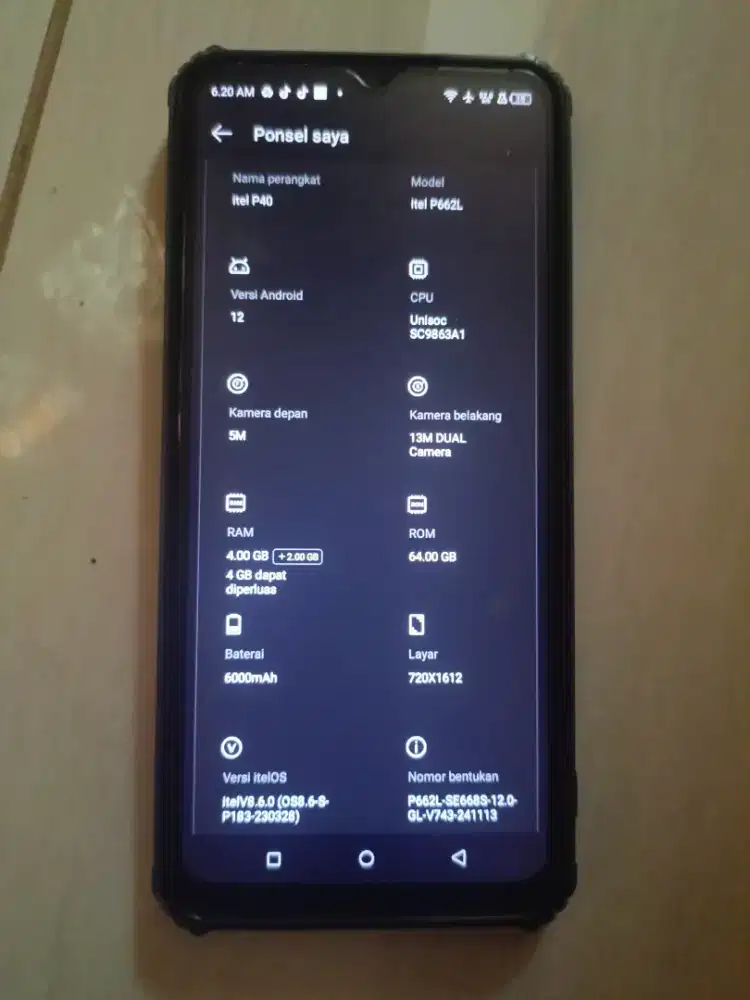 Itel P40 4/64 bekas normal