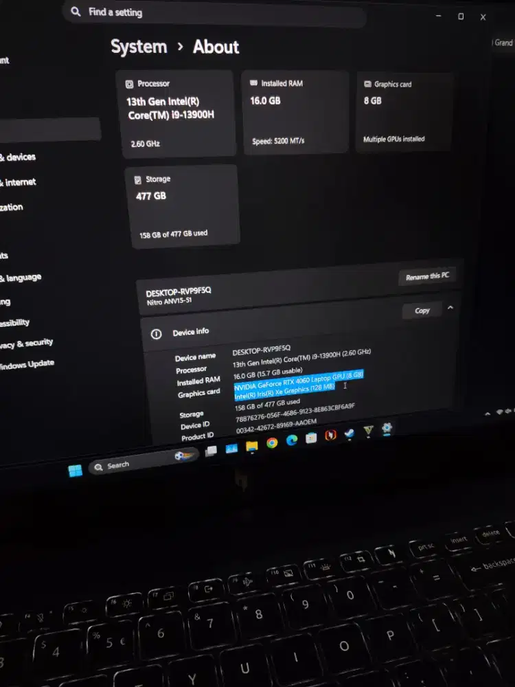 ACER NITRO V15 DIJUAL BU