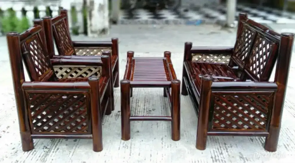 Kursi teras 1set,bale2 bambu,amben bayang