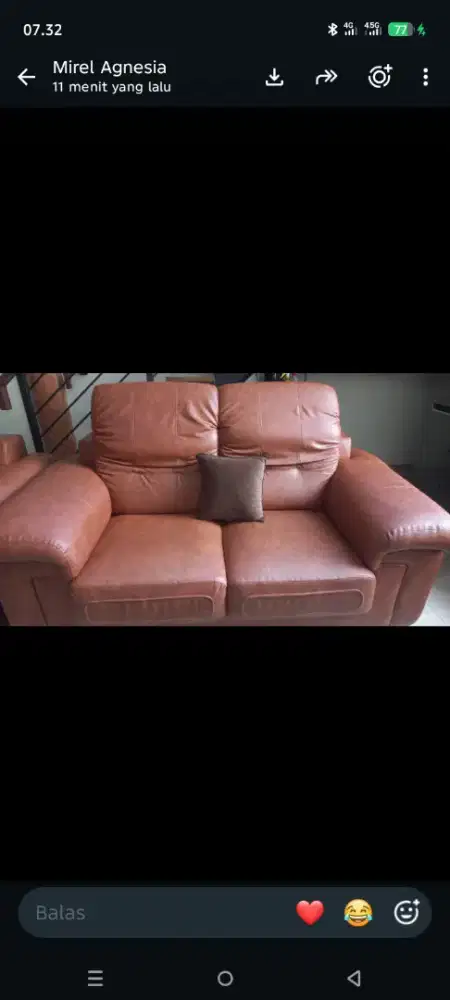 JUAL SOFA KULIT DAN MEJA MAKAN (CHANDRA KARYA)