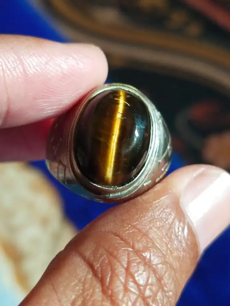 Cincin tiger eye cat eye  biduri sepah